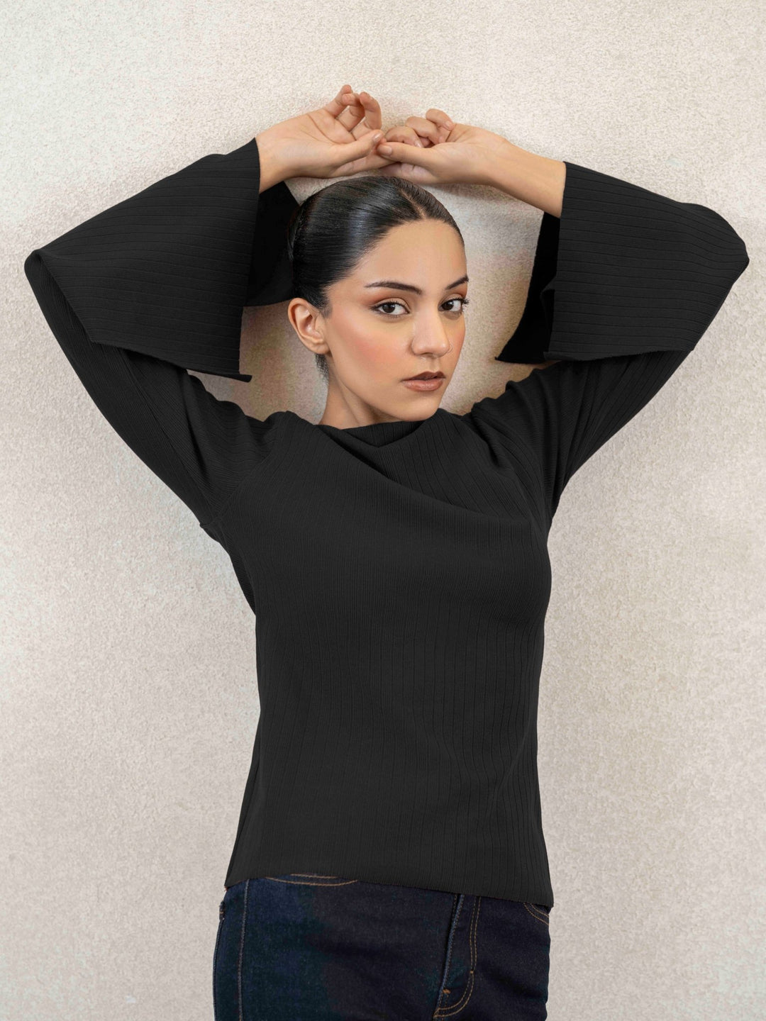 Women Textured Boat Neck Top - Aurorafits Official