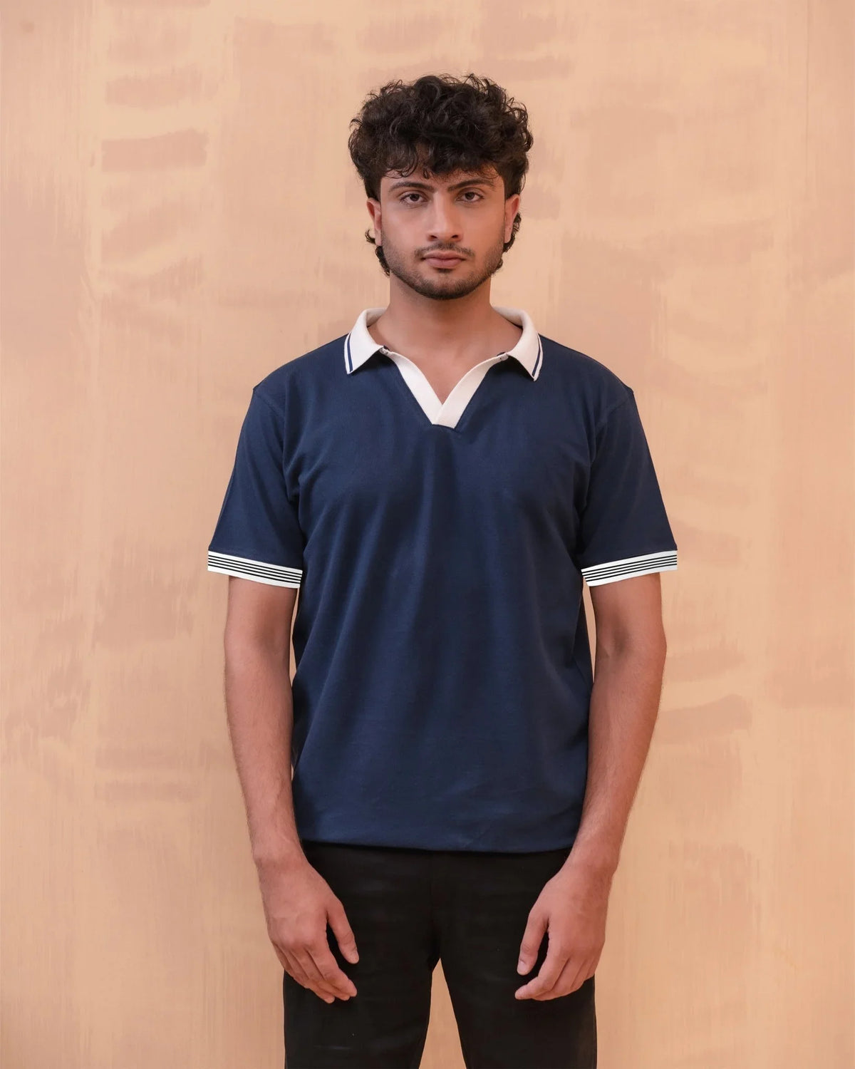 Navy Blue Buttonless Polo - Aurorafits Official