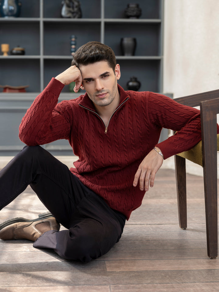 Cable Knit Quarter Zip - Aurorafits Official