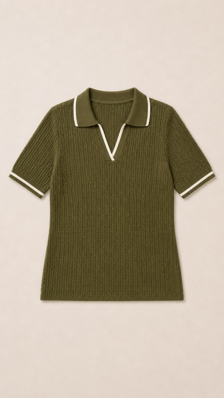 Cable Knit Polo