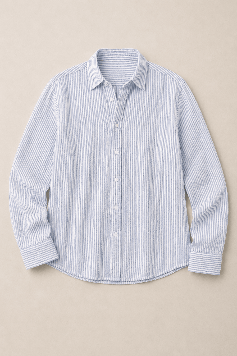 Linen - Blend Seersucker Shirt - Aurorafits Official