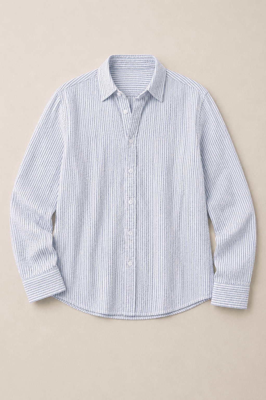 Linen - Blend Seersucker Shirt - Aurorafits Official