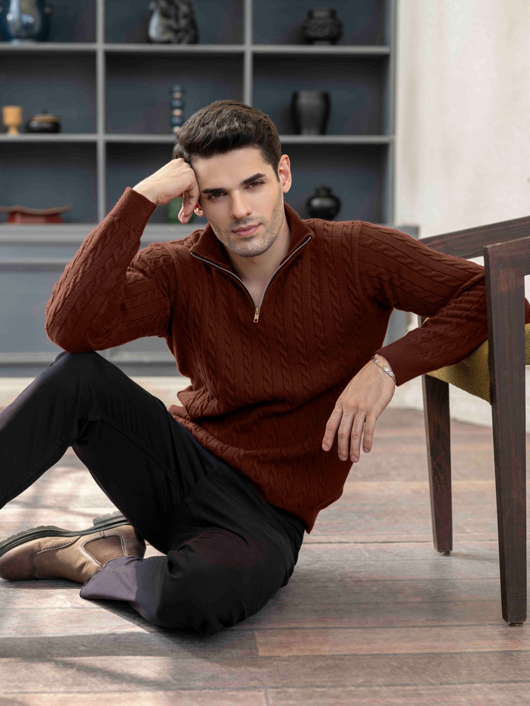 Cable Knit Quarter Zip - Aurorafits Official