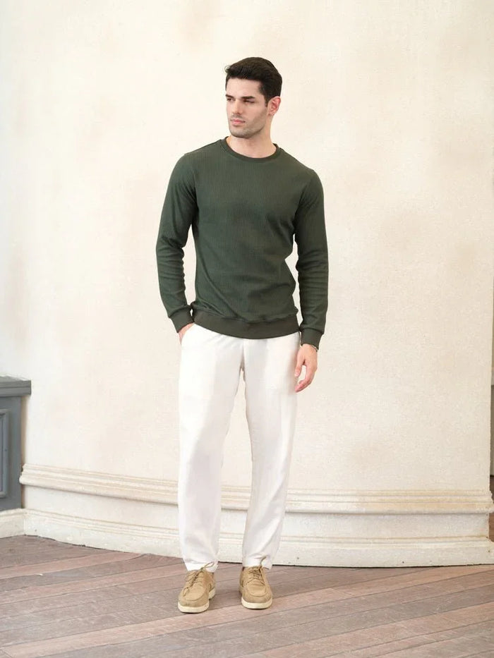 Ribbed Crew Sweatshirt