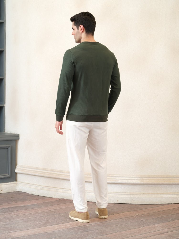 Ribbed Crew Sweatshirt - Aurorafits Official