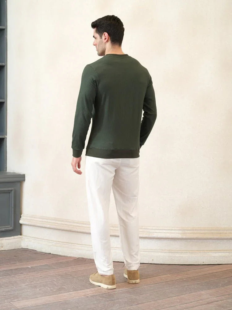 Ribbed Crew Sweatshirt - Aurorafits Official