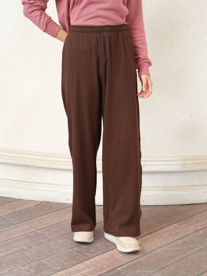 Women Textured Wide Leg Pants - Aurorafits Official