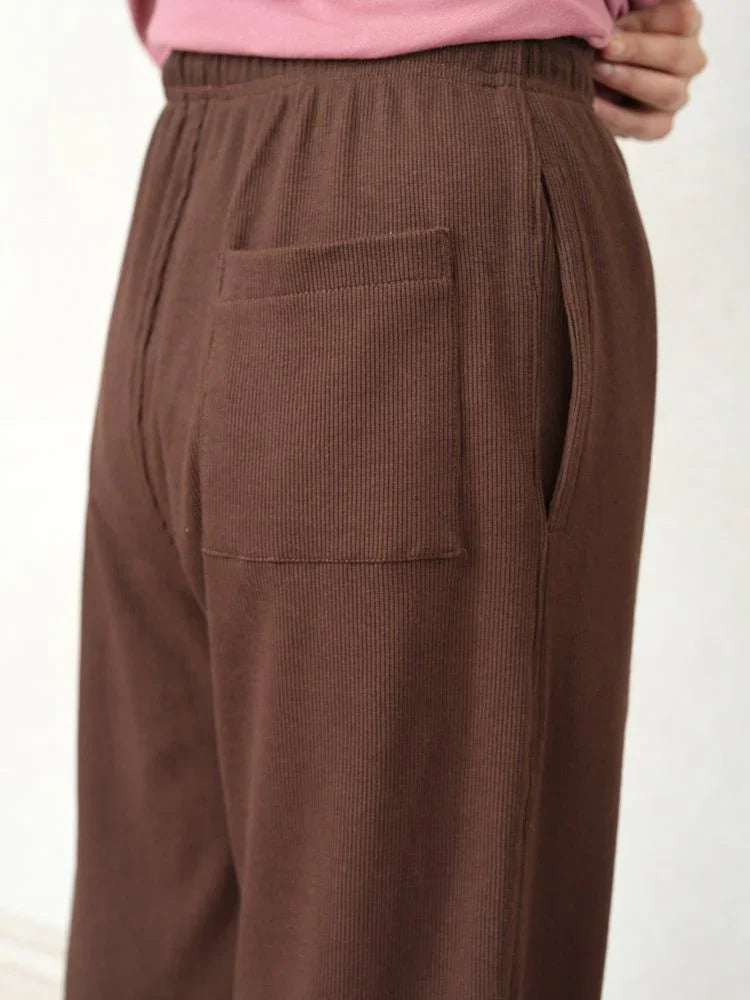 Women Textured Wide Leg Pants - Aurorafits Official