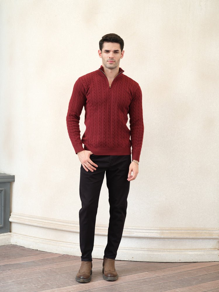 Cable Knit Quarter Zip - Aurorafits Official