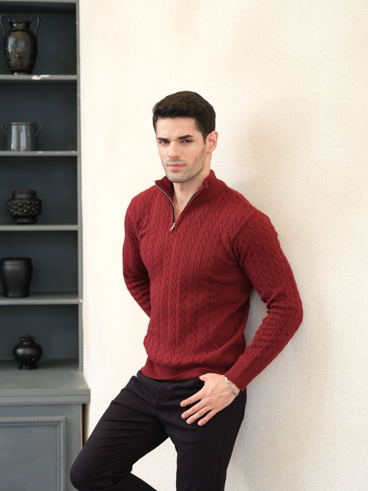 Cable Knit Quarter Zip - Aurorafits Official