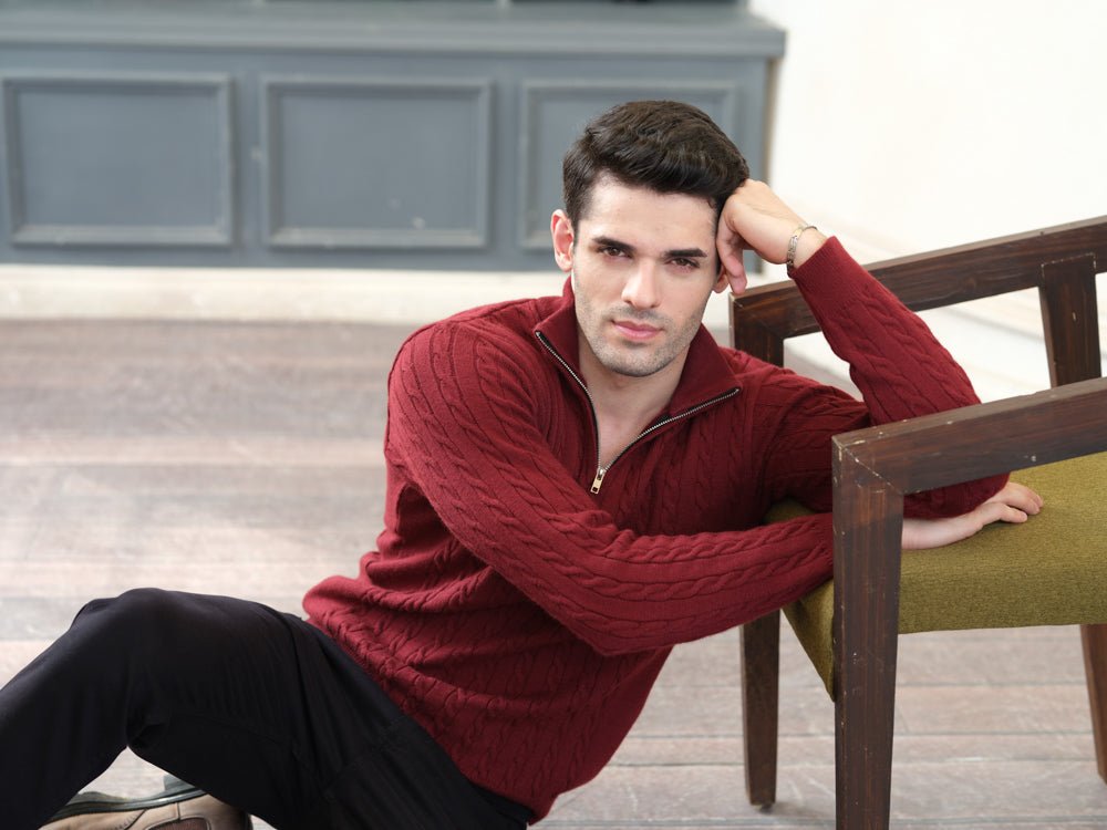 Cable Knit Quarter Zip - Aurorafits Official