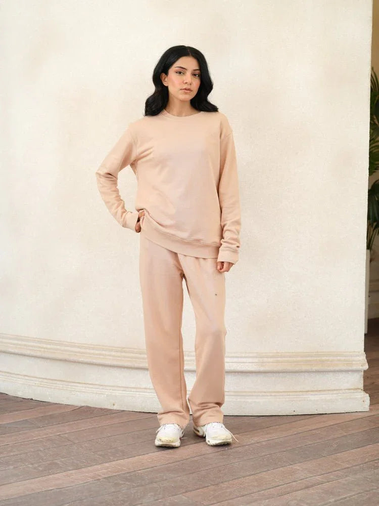 Women Terry Crew Sweatshirt - Aurorafits Official