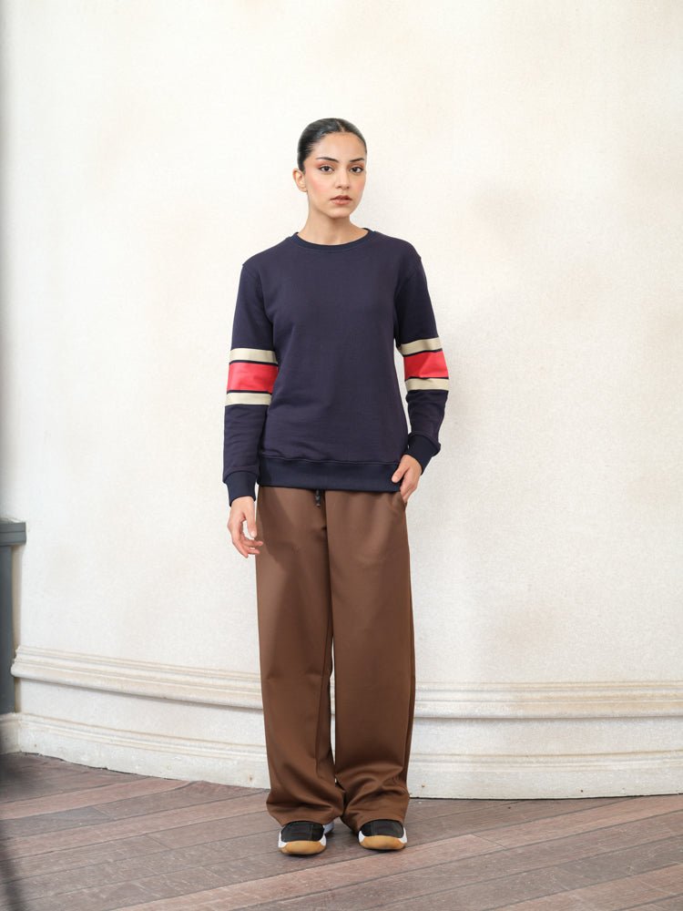 Women Contrast Terry Sweatshirt - Aurorafits Official