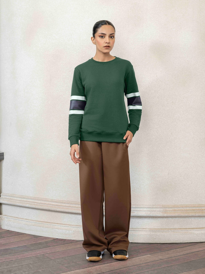 Women Contrast Terry Sweatshirt - Aurorafits Official