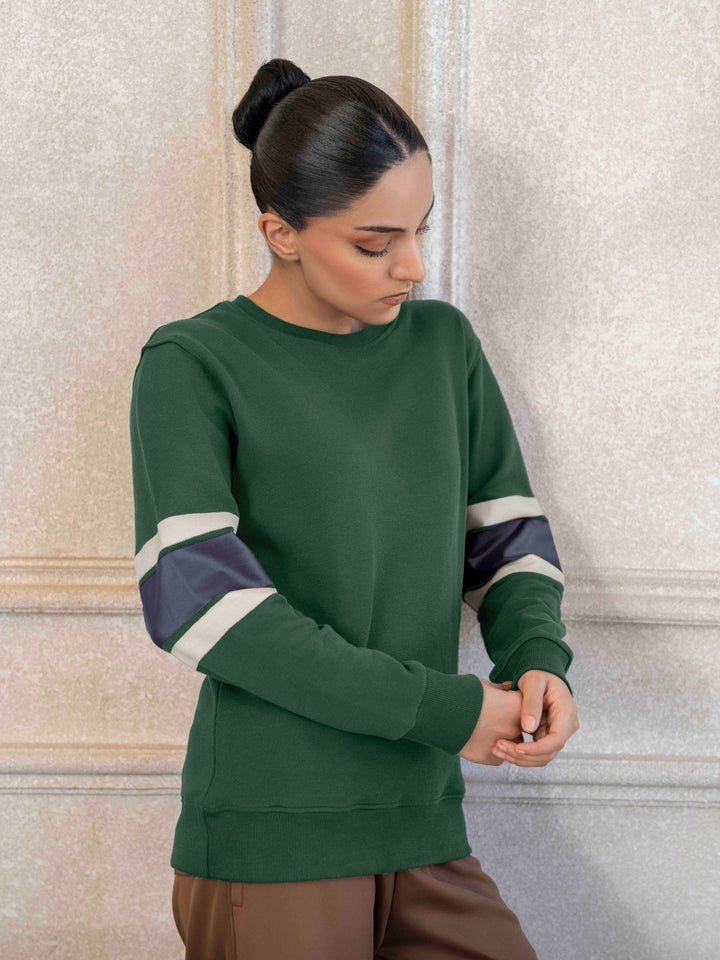 Women Contrast Terry Sweatshirt - Aurorafits Official