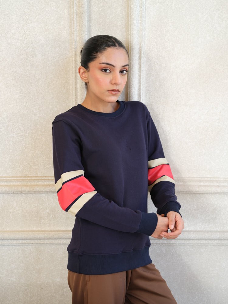 Women Contrast Terry Sweatshirt - Aurorafits Official