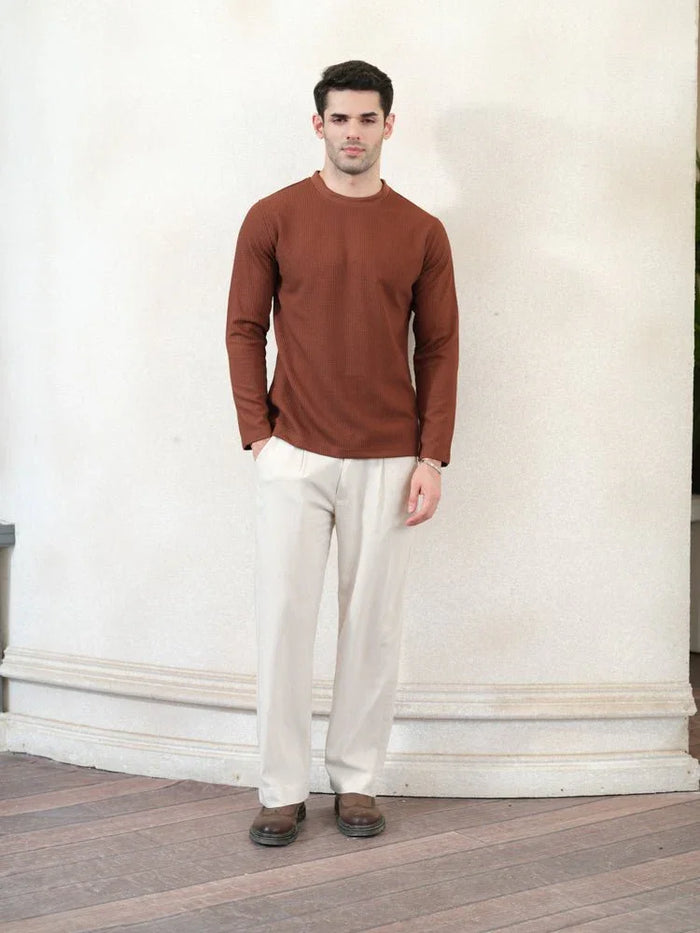 Waffle Knit Crewneck