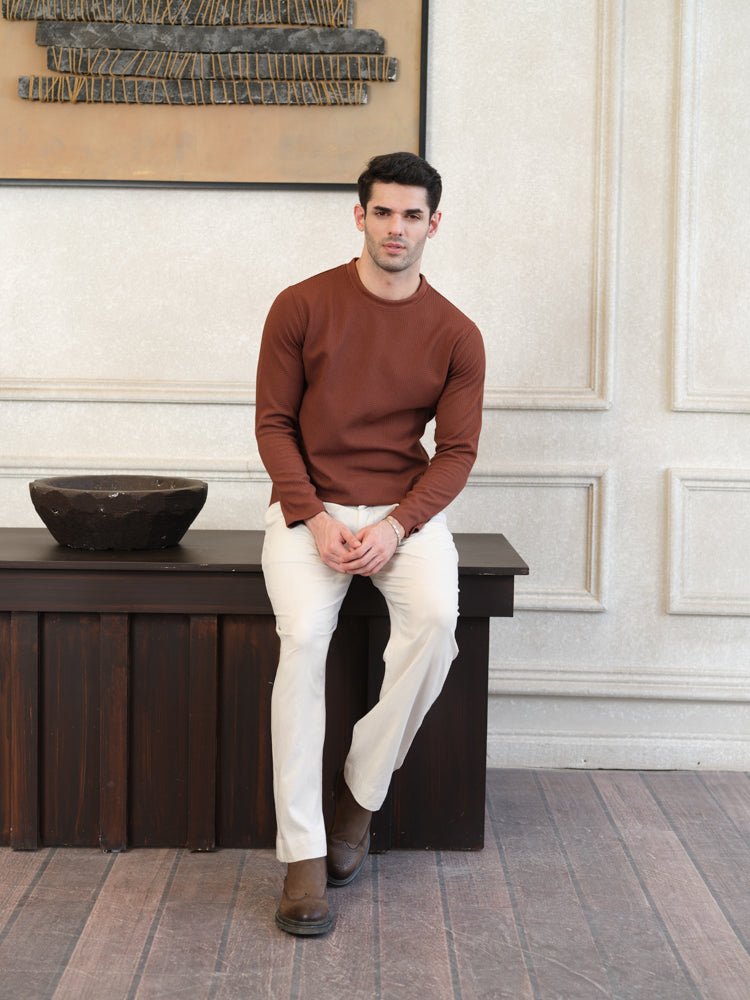 Waffle Knit Crewneck - Aurorafits Official
