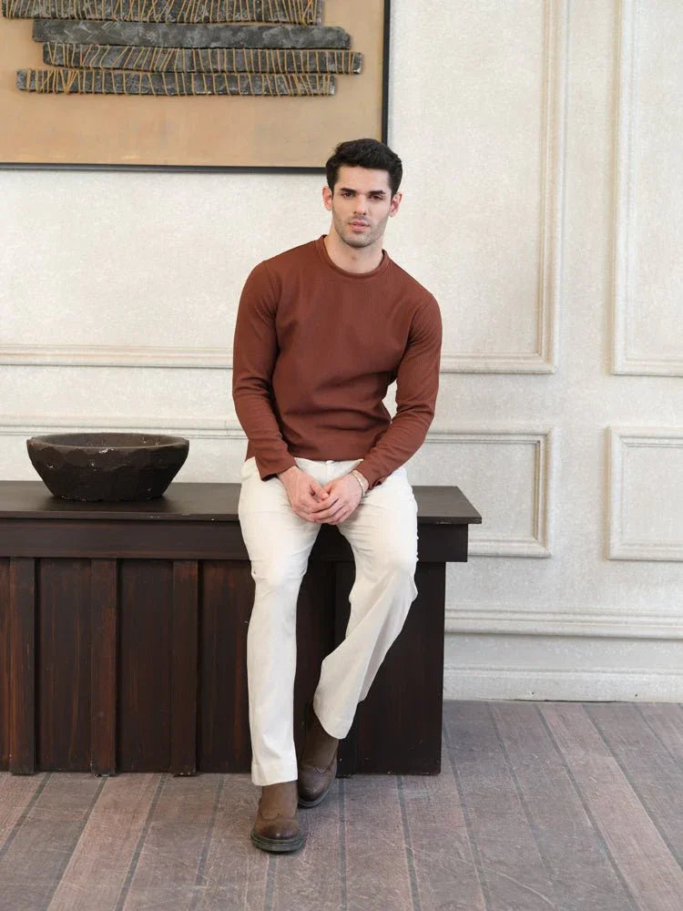 Waffle Knit Crewneck - Aurorafits Official
