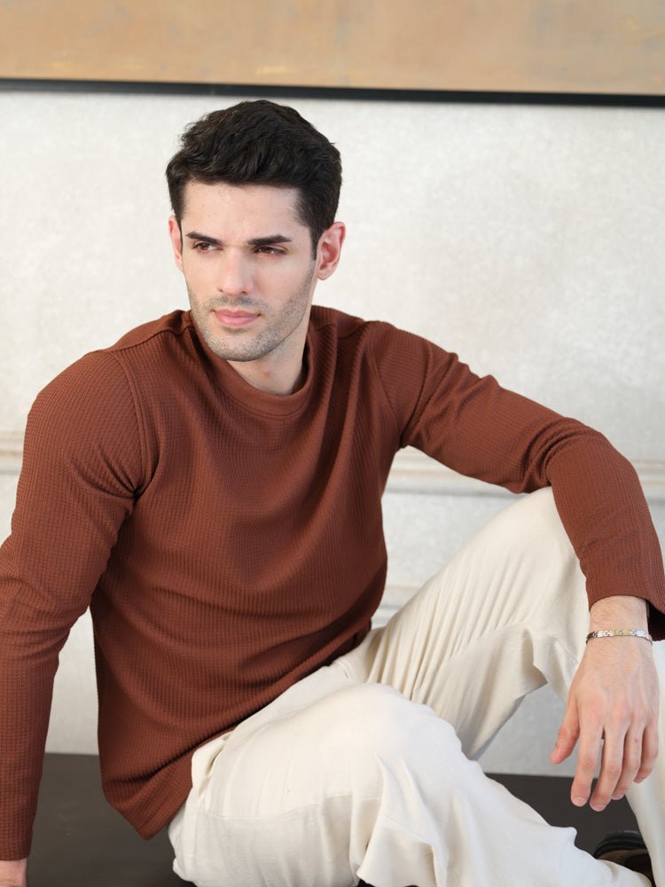 Waffle Knit Crewneck - Aurorafits Official