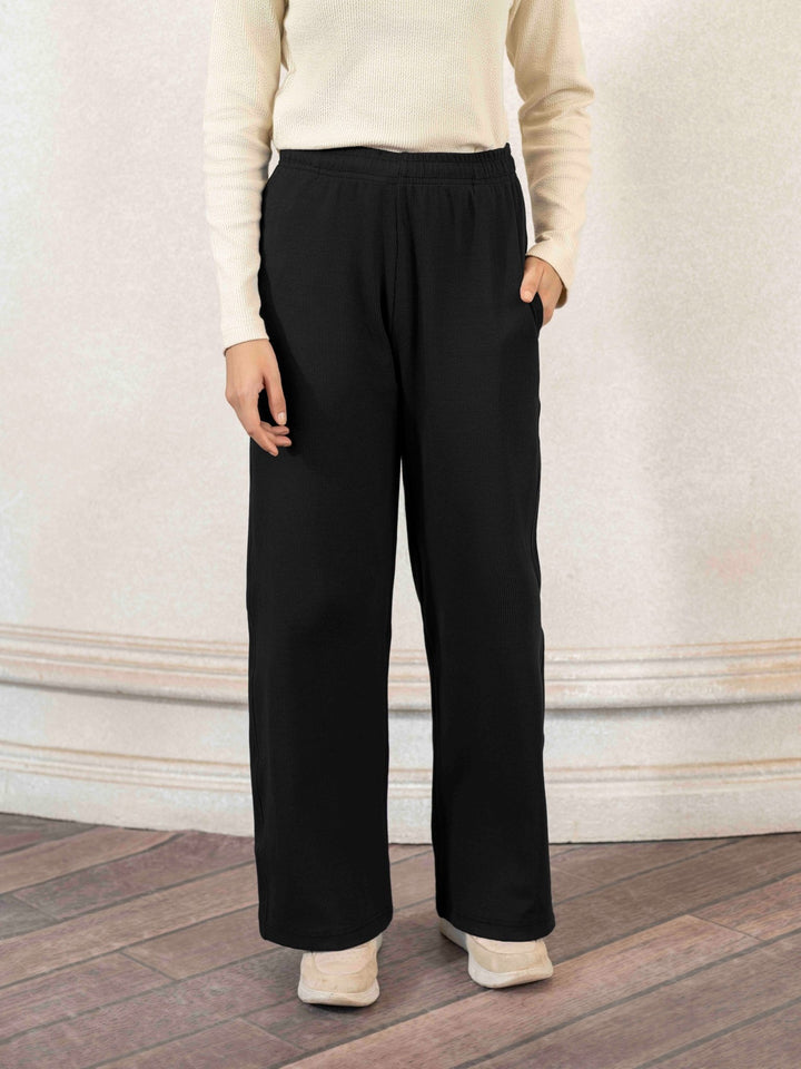 Women Textured Wide Leg Pants - Aurorafits Official