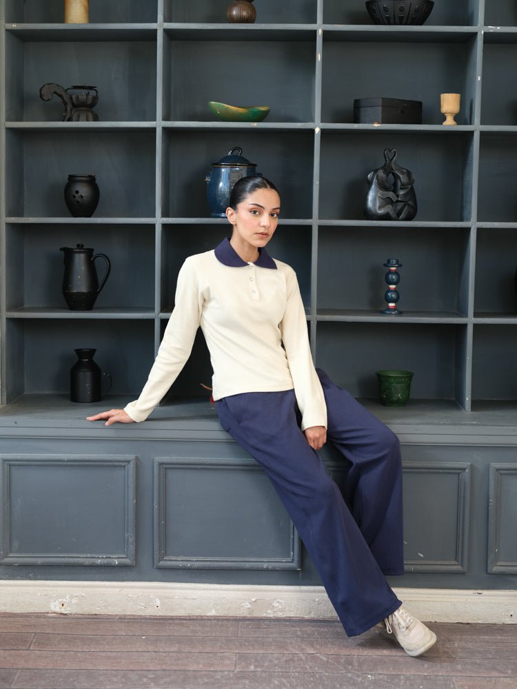 Women Textured Cropped Polo - Aurorafits Official