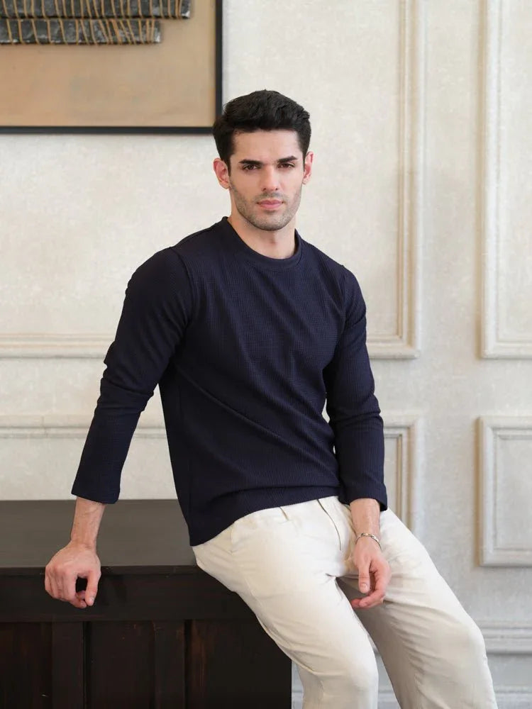 Waffle Knit Crewneck - Aurorafits Official