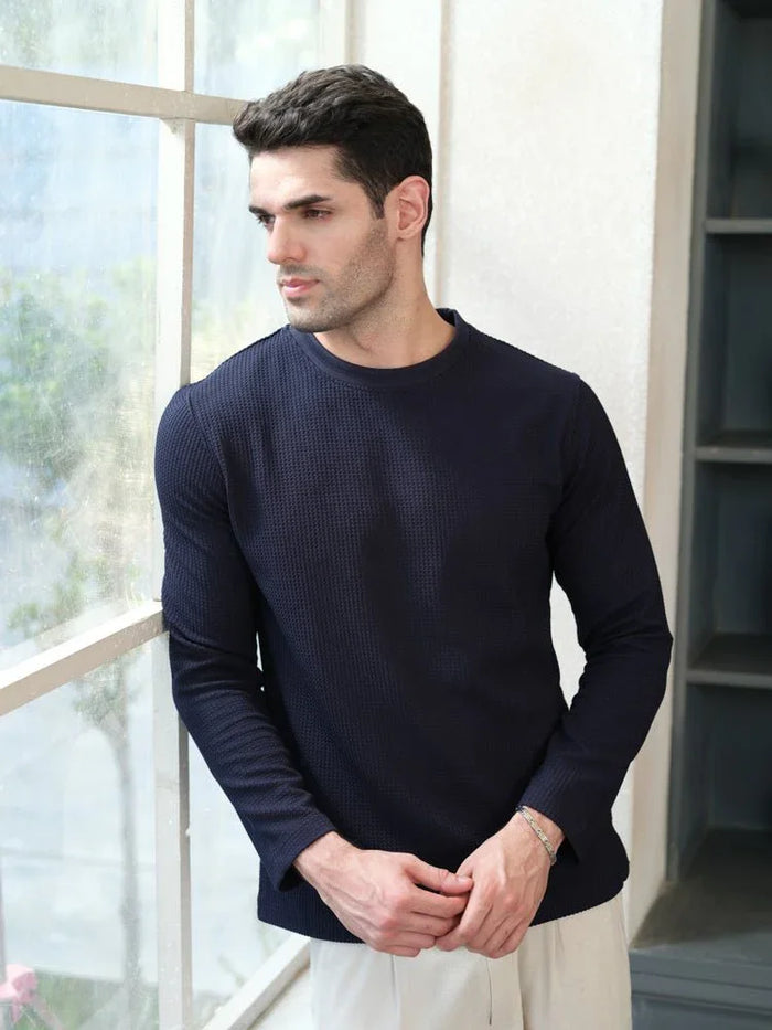 Waffle Knit Crewneck