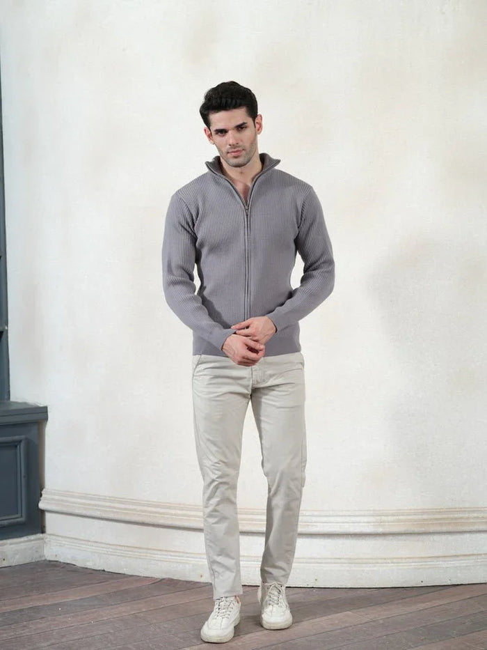 Textured Full-Zip Cardigan