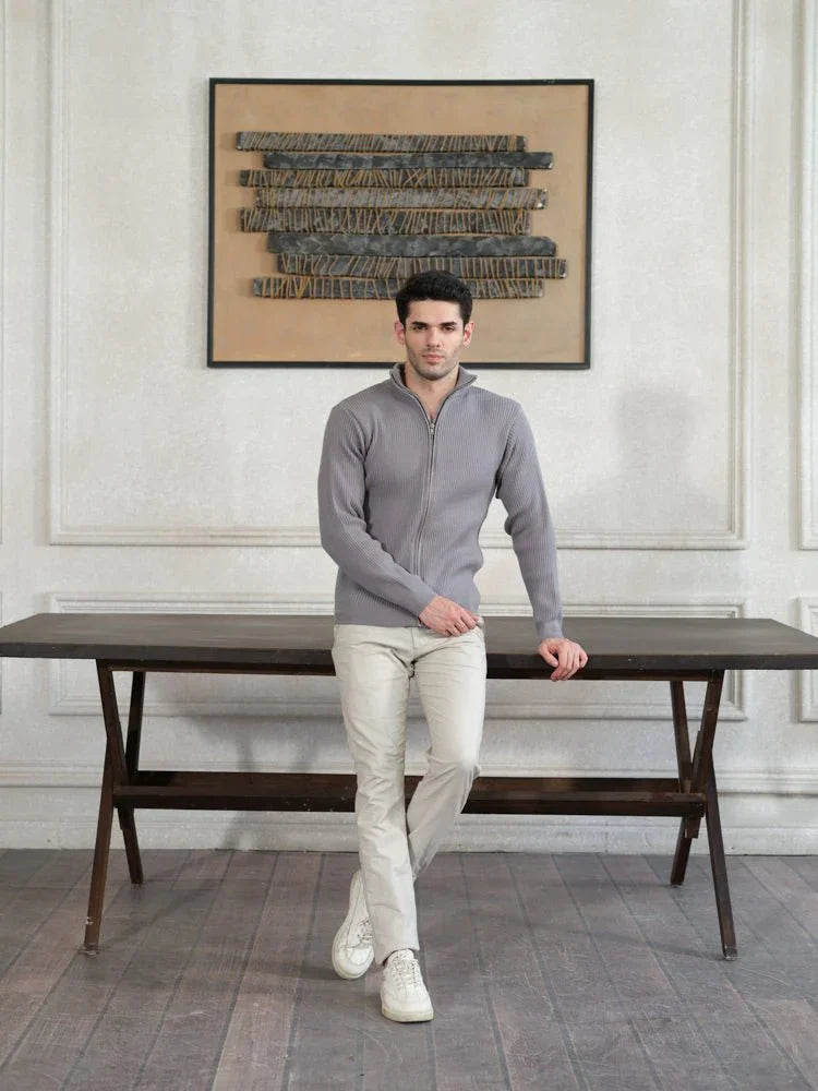Textured Full - Zip Cardigan - Aurorafits Official