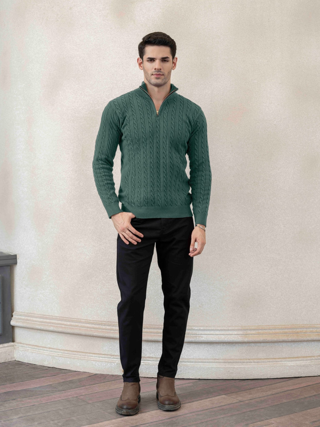 Cable Knit Quarter Zip - Aurorafits Official