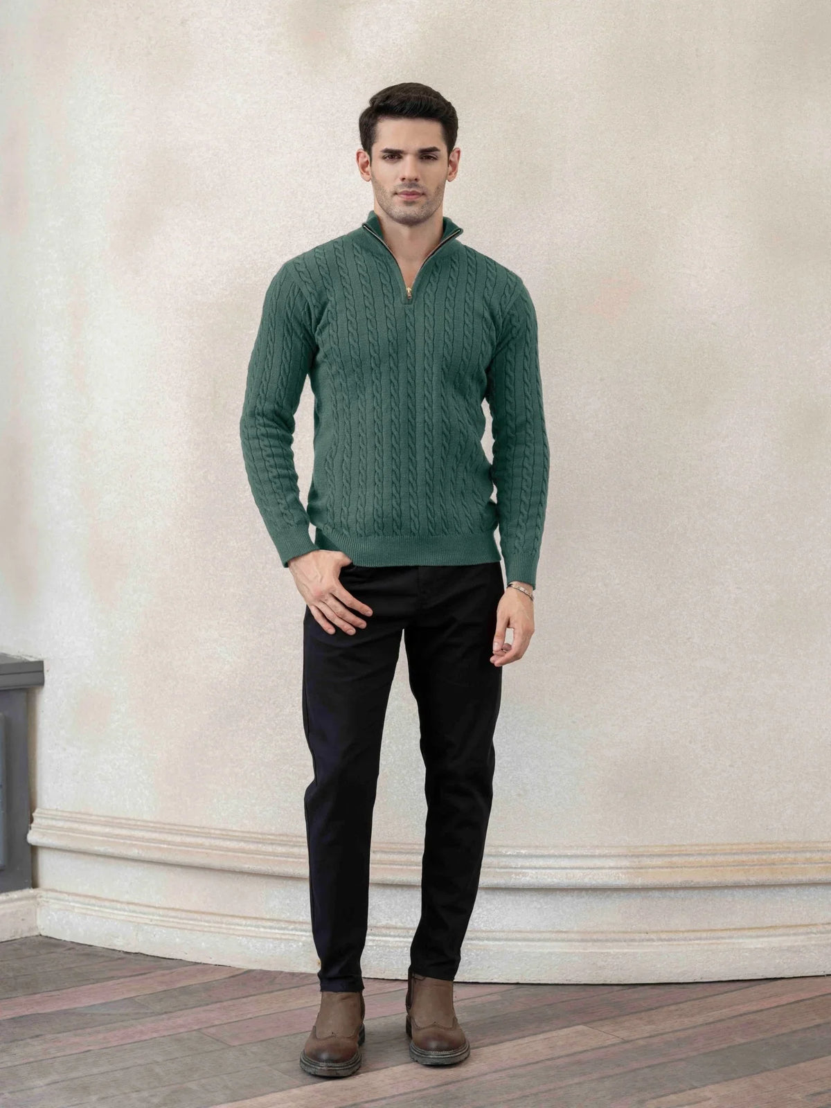 Cable Knit Quarter Zip - Aurorafits Official