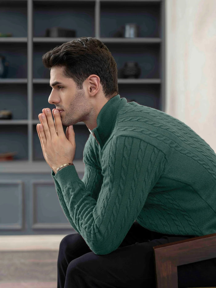 Cable Knit Quarter Zip