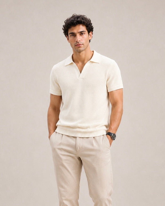 Textured Knit Polo