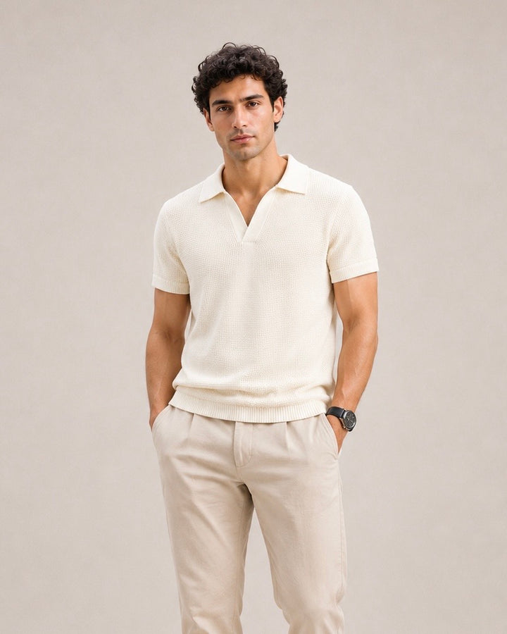 Textured Knit Polo