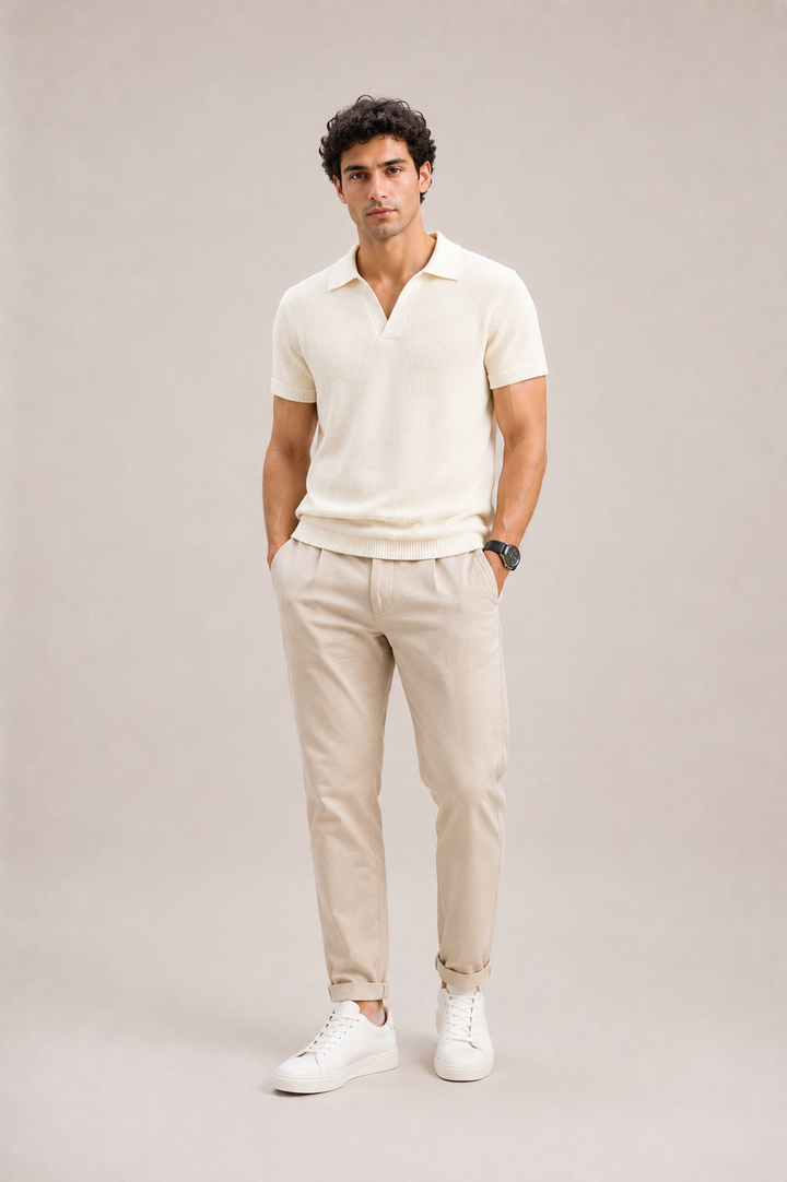 Textured Knit Polo