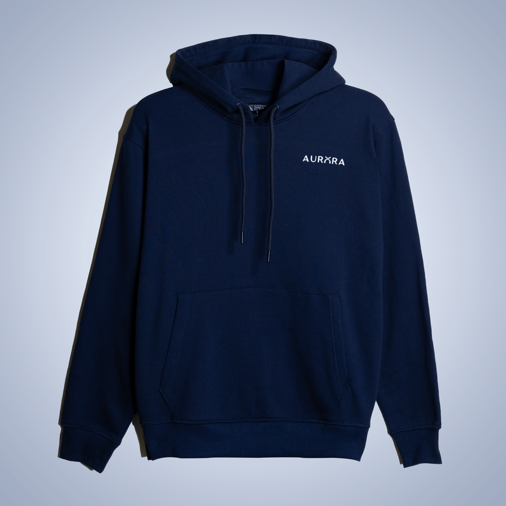 Women Navy Blue Essential Fleece Hoodie - Aurorafitsofficial