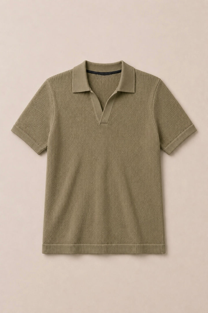 Textured Knit Polo - Aurorafits Official