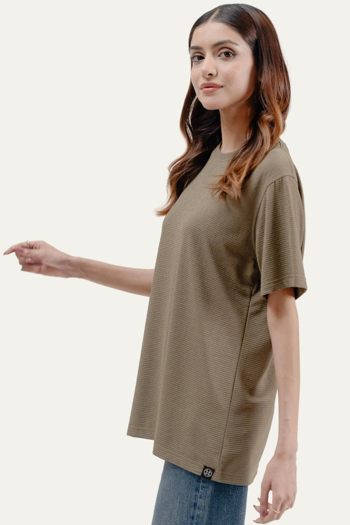 Women Crinkle Textured Tee - Aurorafits Official