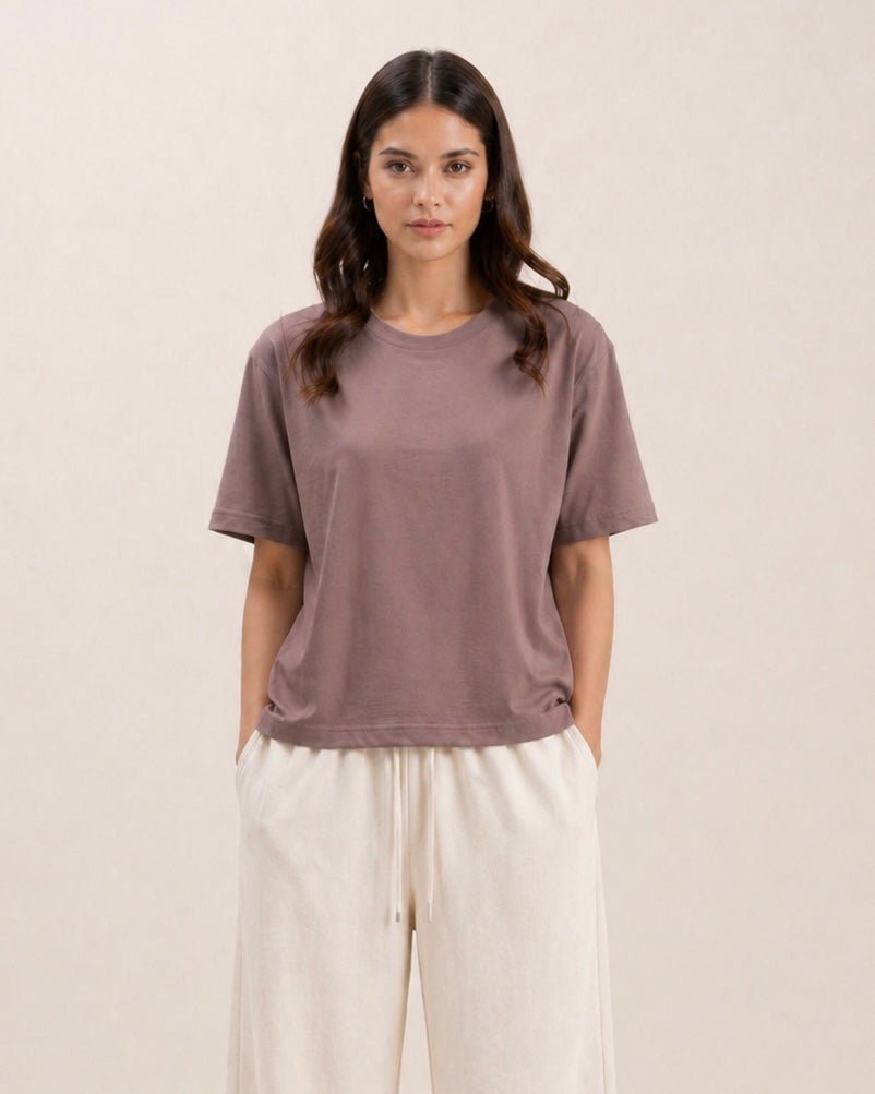 Women Combed Cotton Tee - Aurorafits Official