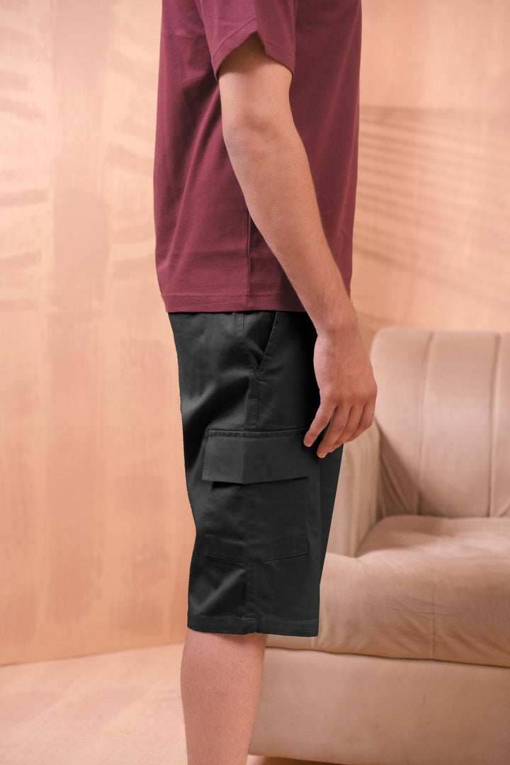 Black Cargo Shorts - Aurorafitsofficial