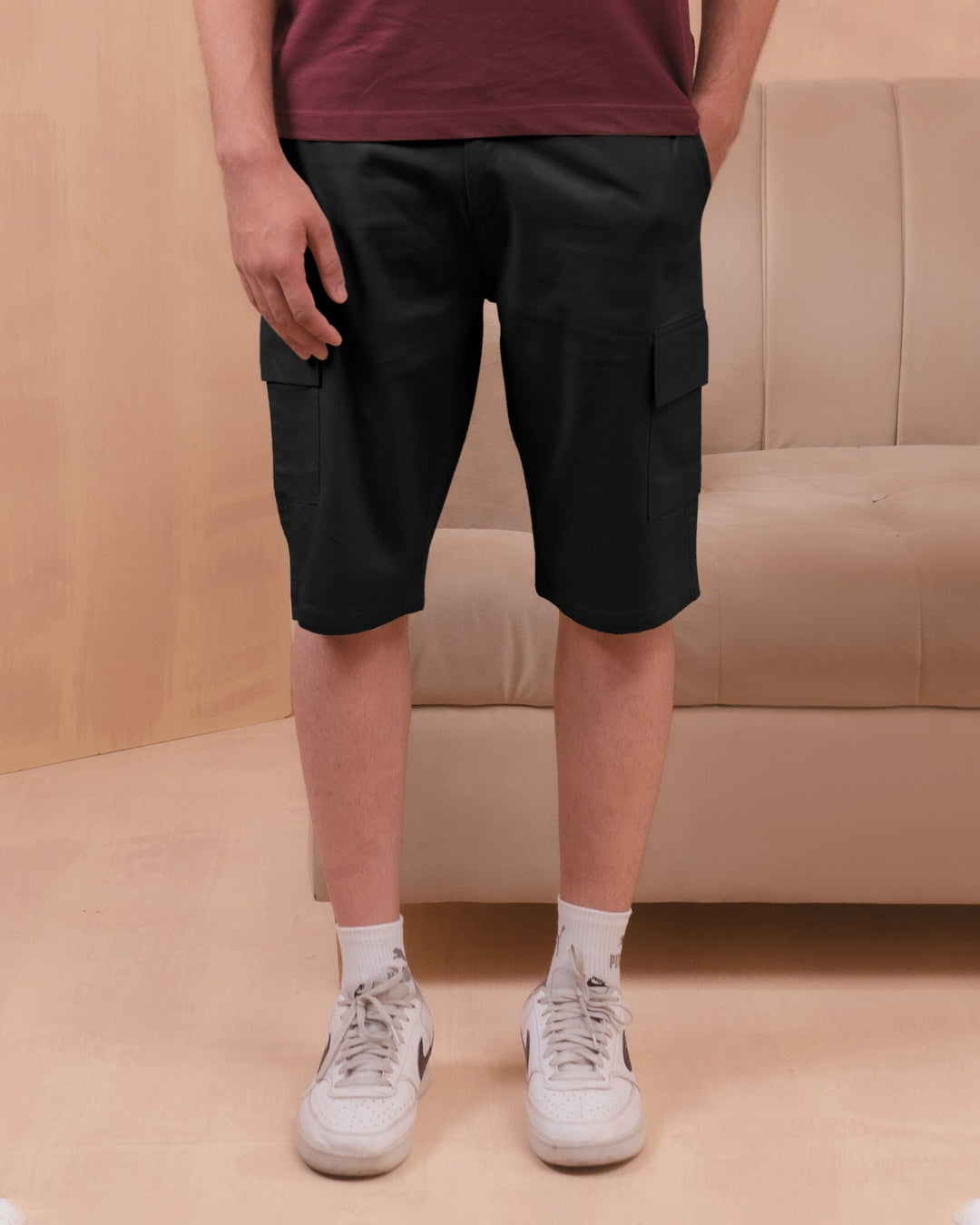 Black Cargo Shorts - Aurorafitsofficial
