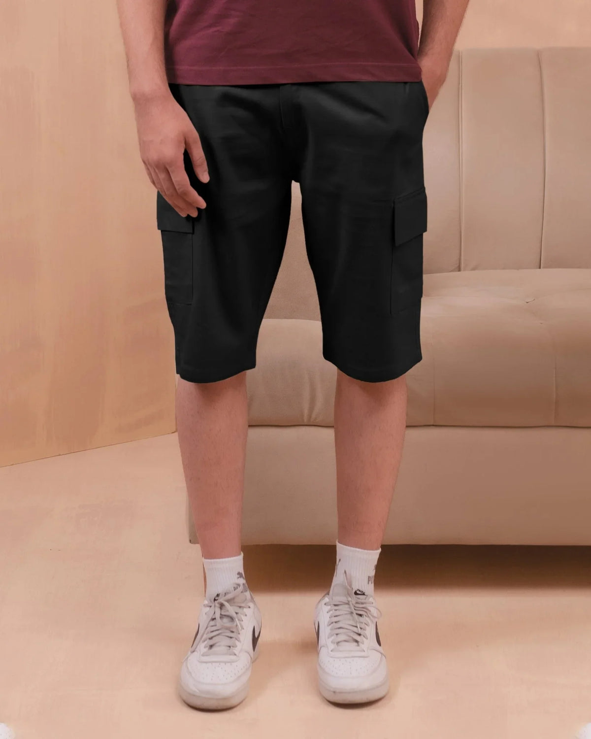 Black Cargo Shorts - Aurorafitsofficial