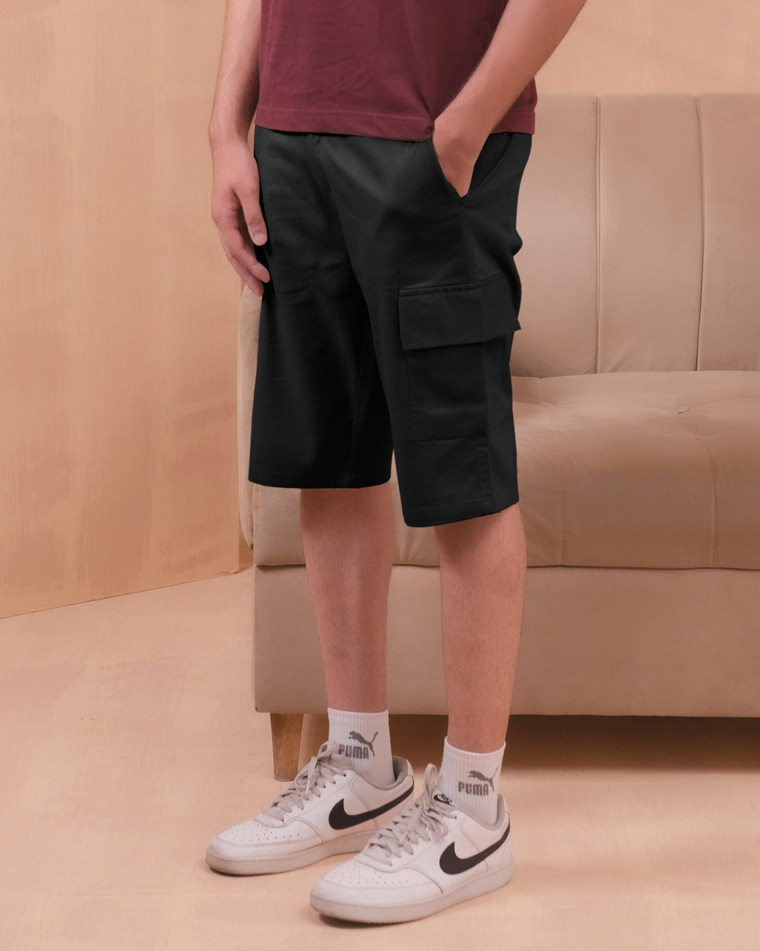 Black Cargo Shorts - Aurorafitsofficial