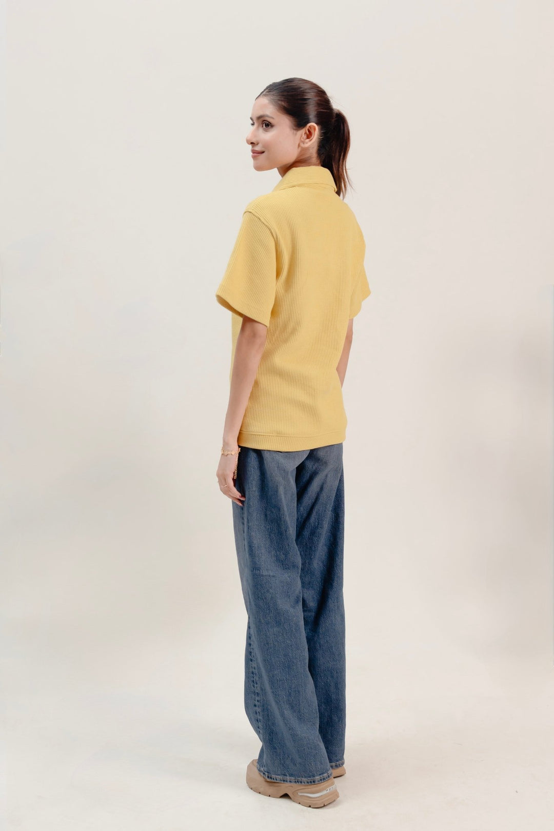 Women Textured Zip Polo - Aurorafits Official