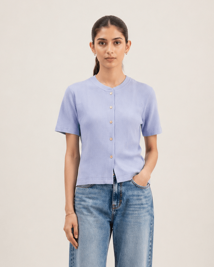 Women Buttoned Knit Top - Aurorafits Official