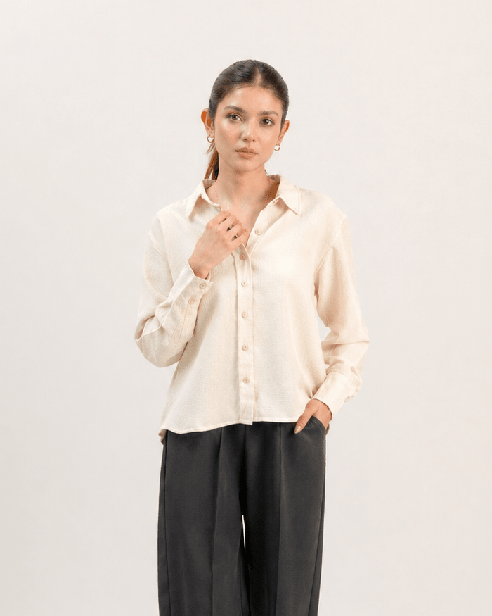 Women Crinkle Button Shirt