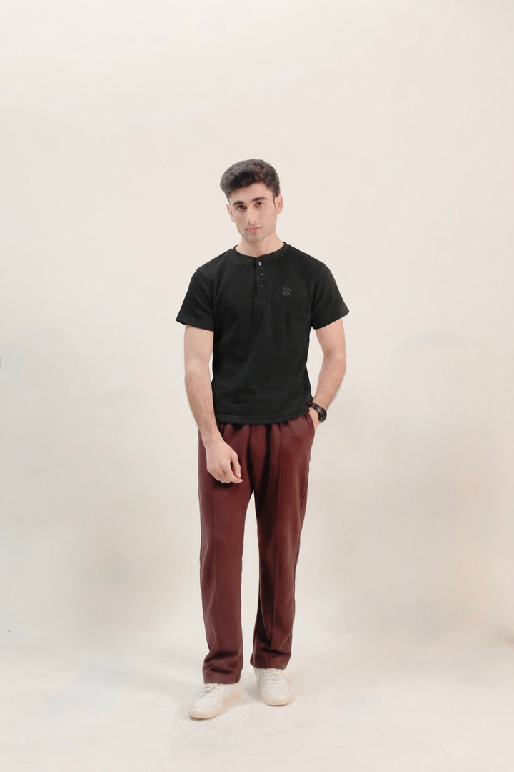 model1
Textured Henley Tee - Aurorafits Official