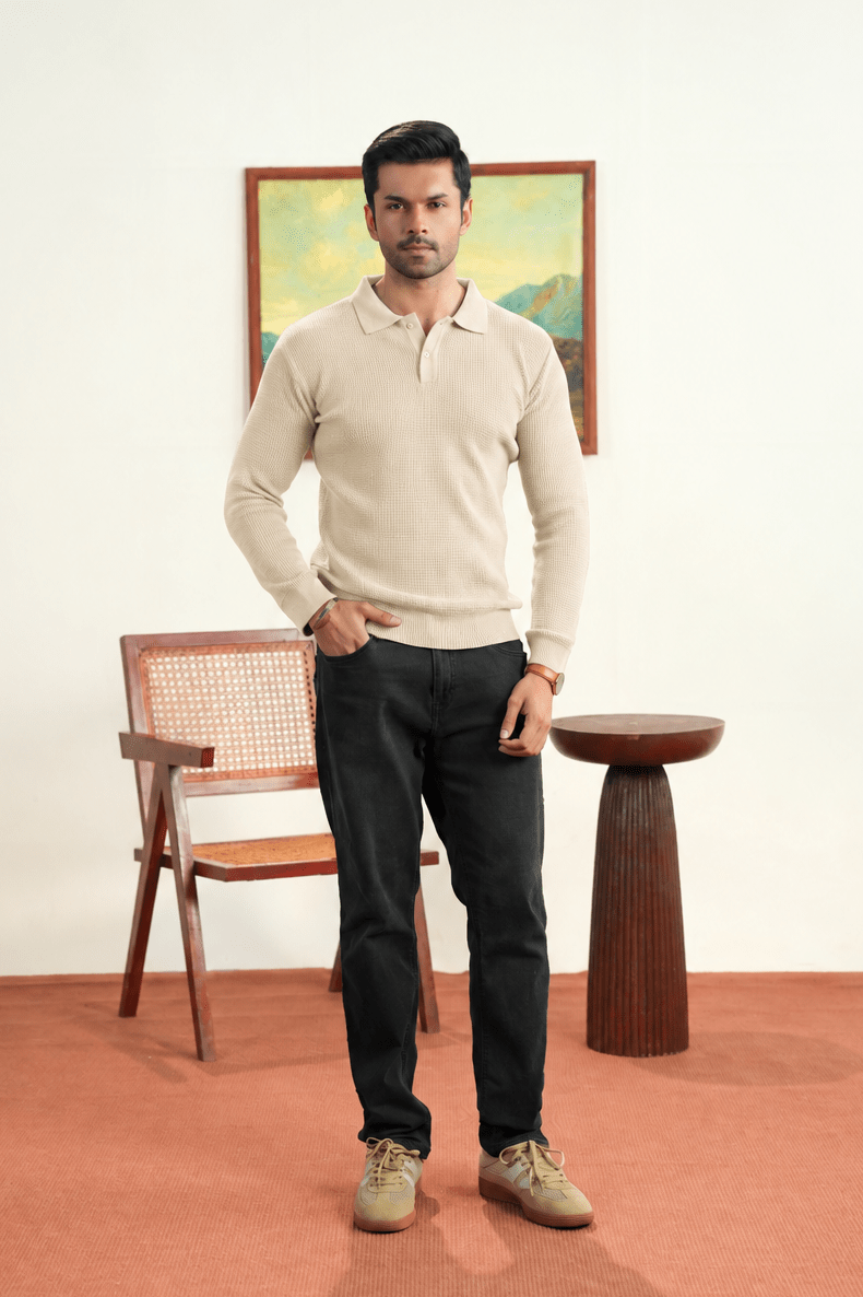 Waffle Knit Polo - Aurorafits Official