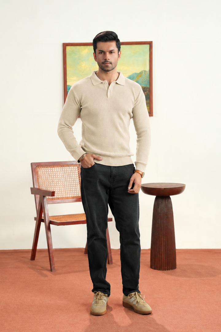 Waffle Knit Polo